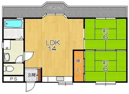 椋ノ木マンション【3階】の間取り