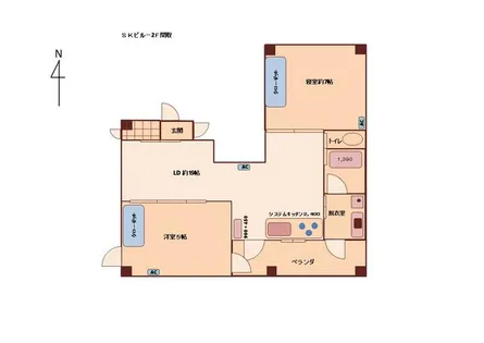 SKビル【2F号室】の間取り