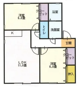セジュール島崎【102号室】の間取り