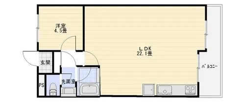 ライゼックス豊中【102号室】の間取り