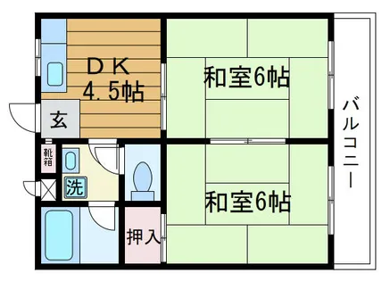 MJハイツ東別府【2階】の間取り