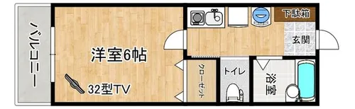 フルーレ南方【202号室】の間取り