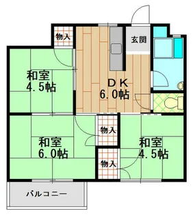 南多聞厚生年金住宅【2階】の間取り