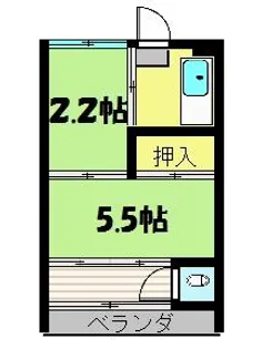 京都府京都市北区衣笠街道町【アパート】の間取り