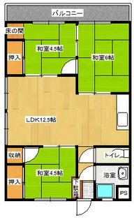 カジカワマンション【302号室】の間取り
