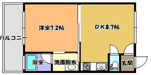 ハイツグリーンサイド絵鞆【2階】の間取り