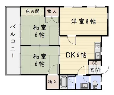リビオン下富野【2階】の間取り