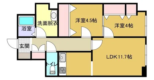 室蘭ナラサキビル【2階】の間取り