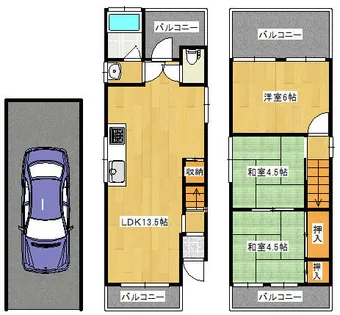 大阪府寝屋川市美井町【一戸建】の間取り