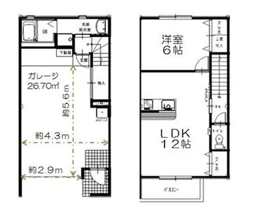グラン メゾン(ガレージハウス) B棟【B-1号室】の間取り