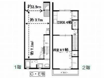 イーストベース(ガレージハウス)【C号室】の間取り