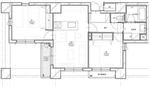 LUXE ROCK GARDEN 服部本町【2階】の間取り