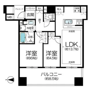 パークタワー北浜【24階】の間取り