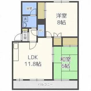 サンライズエイト【105号室】の間取り