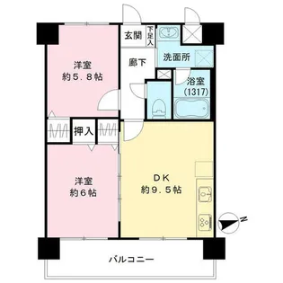 D・presents Ⅱ【402号室】の間取り