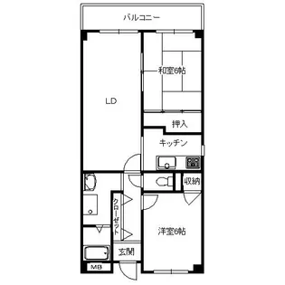 グレース羽衣【302号室】の間取り