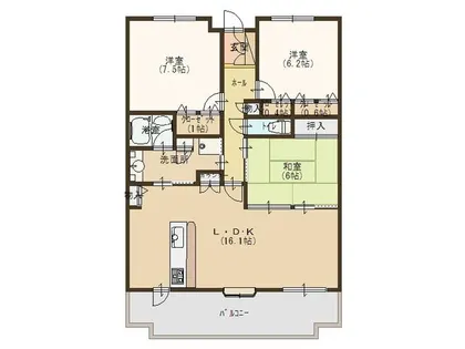 ラフィーネ膳所【5階】の間取り