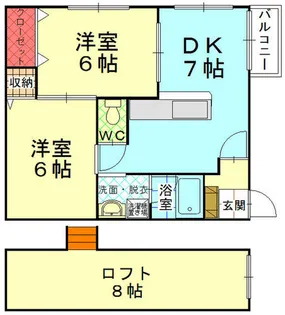 コーポカーペンターⅡ【2階】の間取り