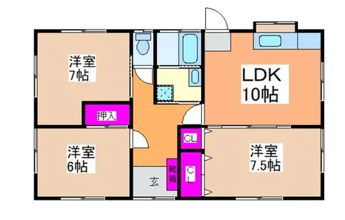 福岡県大牟田市大字手鎌【一戸建】の間取り