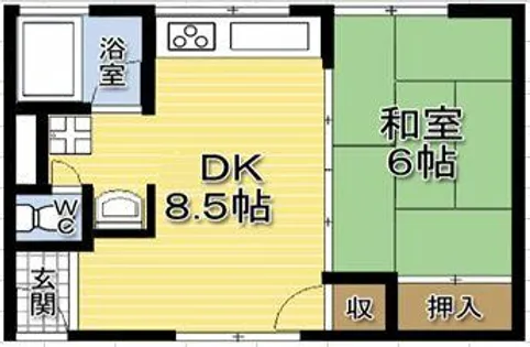 1DKの間取り画像