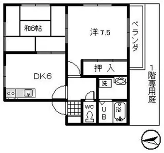アルム法勝寺【1階】の間取り