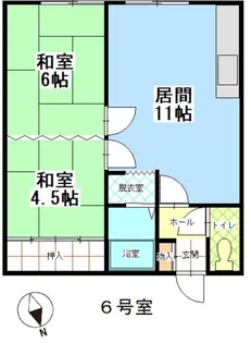コーポワルツ【6号室】の間取り