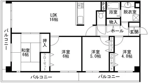 藤和ライブタウン長住丘【101号室】の間取り