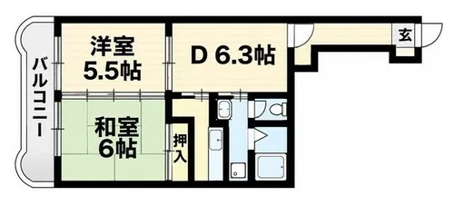 シャルム西洞院【4階】の間取り
