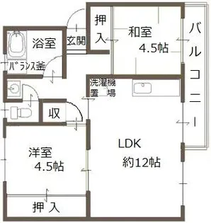 新金岡第3団地住宅 14棟【5階】の間取り