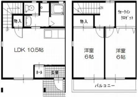 コモド南ヶ丘【B-1号室】の間取り