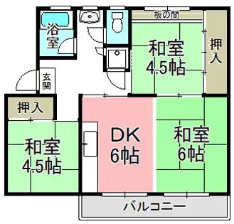 浅香山住宅12棟【4階】の間取り