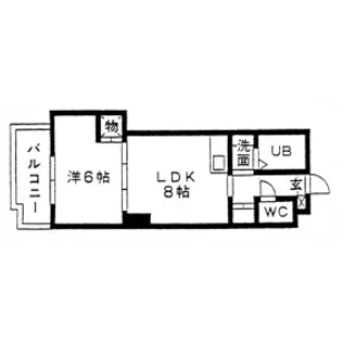 パレス小倉【9階】の間取り