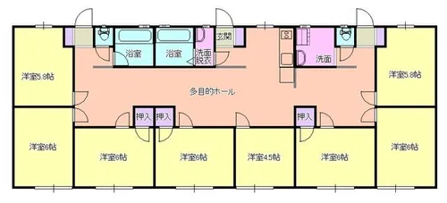 こだまのいえ若松【2階】の間取り
