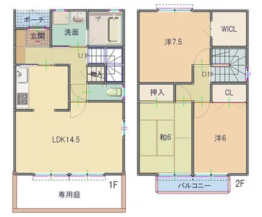 兵庫県三木市緑が丘町西5丁目【タウンハウス】の間取り