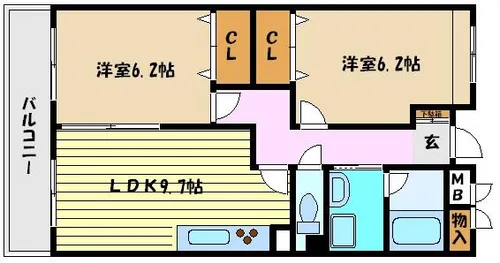 兵庫県神戸市東灘区北青木2丁目【マンション】の間取り