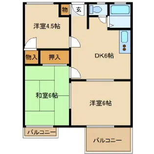 ルネパーク岸和田【1階】の間取り