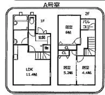 福岡県築上郡吉富町大字広津【テラスハウス】の間取り