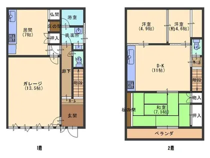 和歌山県和歌山市金龍寺丁【一戸建】の間取り
