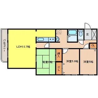 サンヴェール中島【3階】の間取り