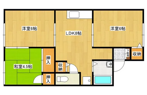 グリーンハイツ花房【202号室】の間取り