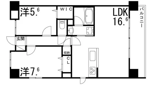 兵庫県姫路市飾磨区思案橋【マンション】の間取り