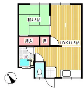 コーポ坪根【102号室】の間取り