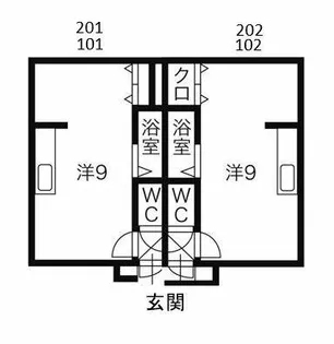 ヴィラオーツ19【202号室】の間取り