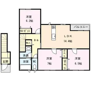 サニーウェル福間南【202号室】の間取り