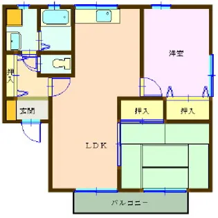 リバーサイドハイツB【202号室】の間取り