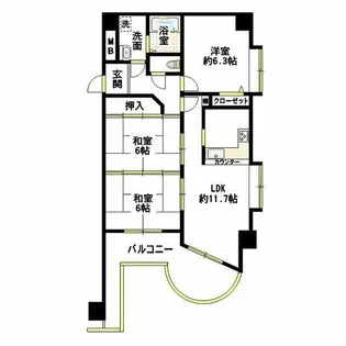 プレステージ西明石【5階】の間取り