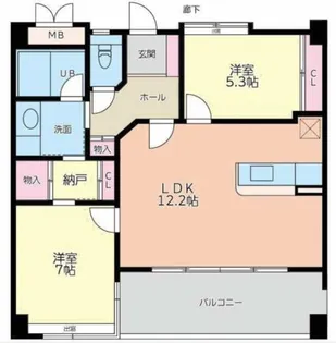 ボンボニエール【402号室】の間取り