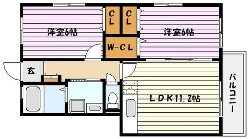 兵庫県神戸市東灘区住吉宮町6丁目【マンション】の間取り