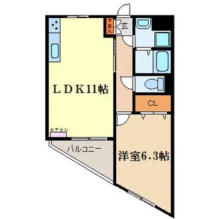サンロード中央【102号室】の間取り
