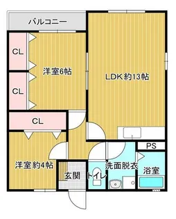 グランブルー吉富A棟【203号室】の間取り